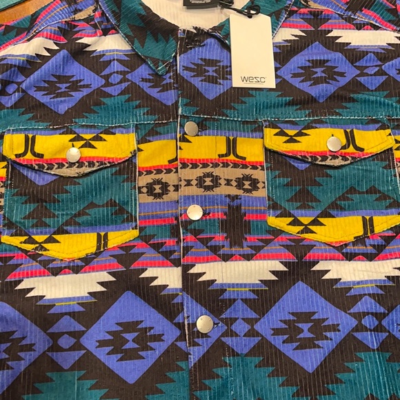 WESC Cord Trucker Blanket Print( Gorgeous Unisex Multi Color Jacket - Picture 3 of 12